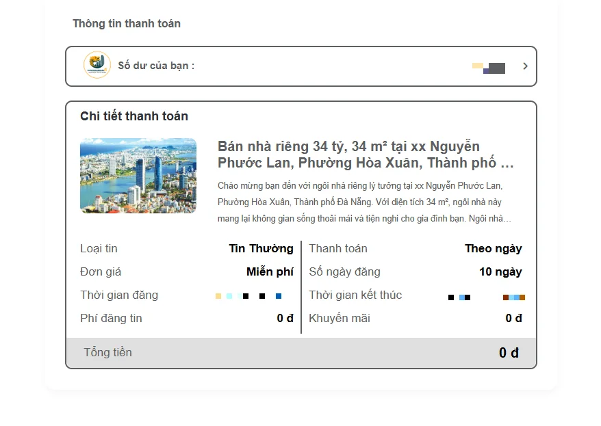 Đối chiếu chi tiết thanh toán